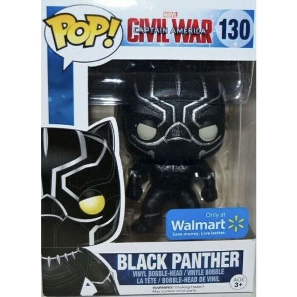 Funko POP! Marvel Captain America Civil War Black Panther #130 Walmart Exclusive - Picture 1 of 6